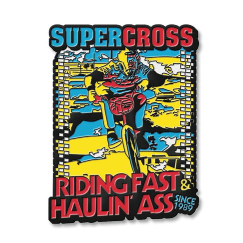 Supercross BMX | Enamel Pins|Hauling Ass (XL)|Speed Checks (XL)|Hand Made|SX Swoosh|Secret Labs