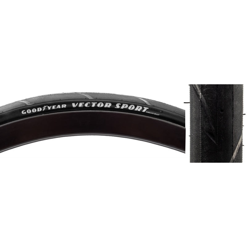 Vector Sport Tubeless Ready Tire 700 x 28c Black