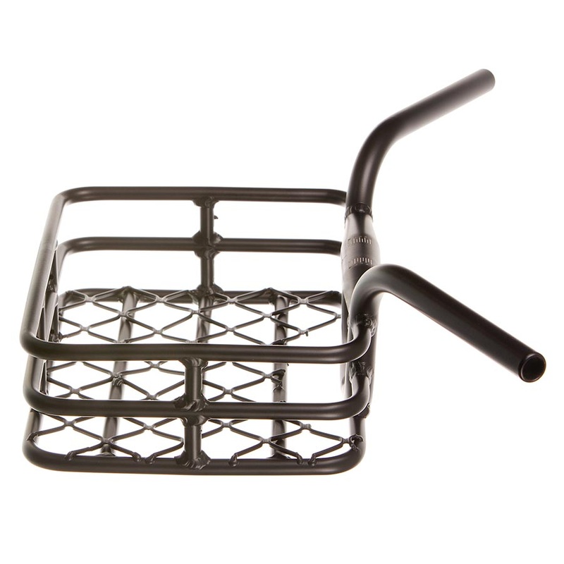 EVO Brooklyn Integrated Basket/Handlebar Clamp size 31.8mm/upper & 25.4mm/lower Width: 648mm 230 X 335m (9×13.1) Black max weight 10kg/22lbs.