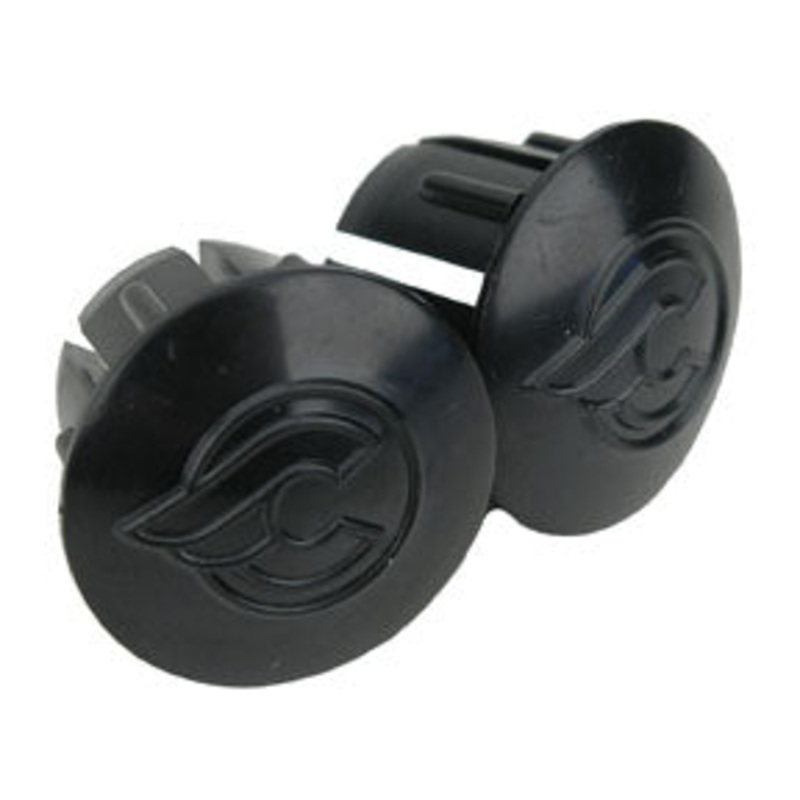 Logo Bar End Plugs Black Pair