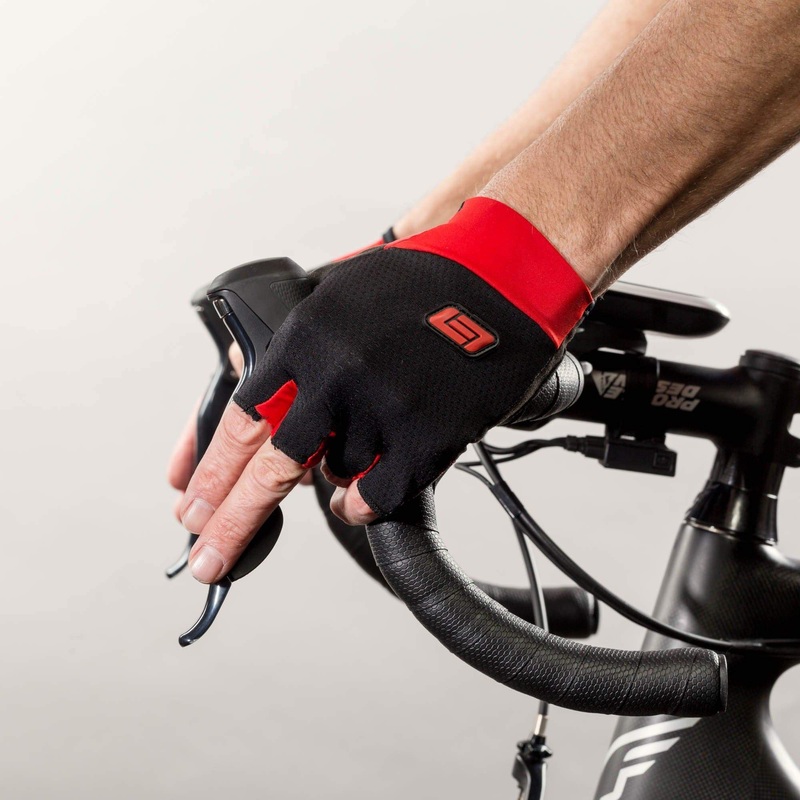 Pursuit Gel Fingerless Bike Gloves – Black/Red