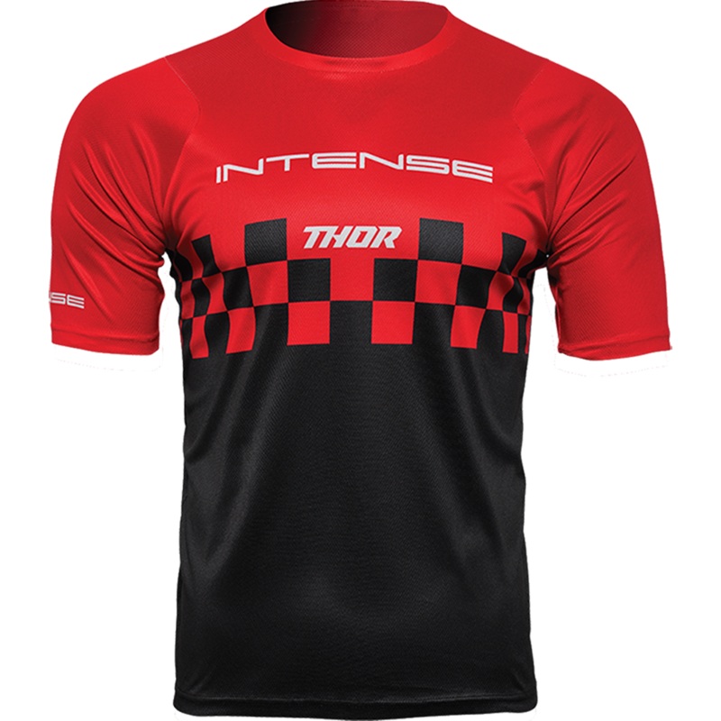 Men’s INTENSE x THOR MTB Assist Chex Red/Black Short Sleeve Jersey
