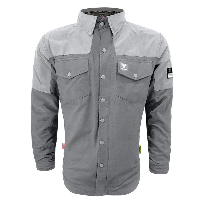 Flannel Reflective Shirt Twilight Titanium – Gray with Pads
