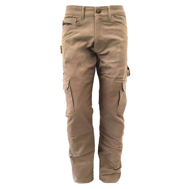 Loose Fit Cargo Pants (Extra Wide) – Khaki Solid with Pads