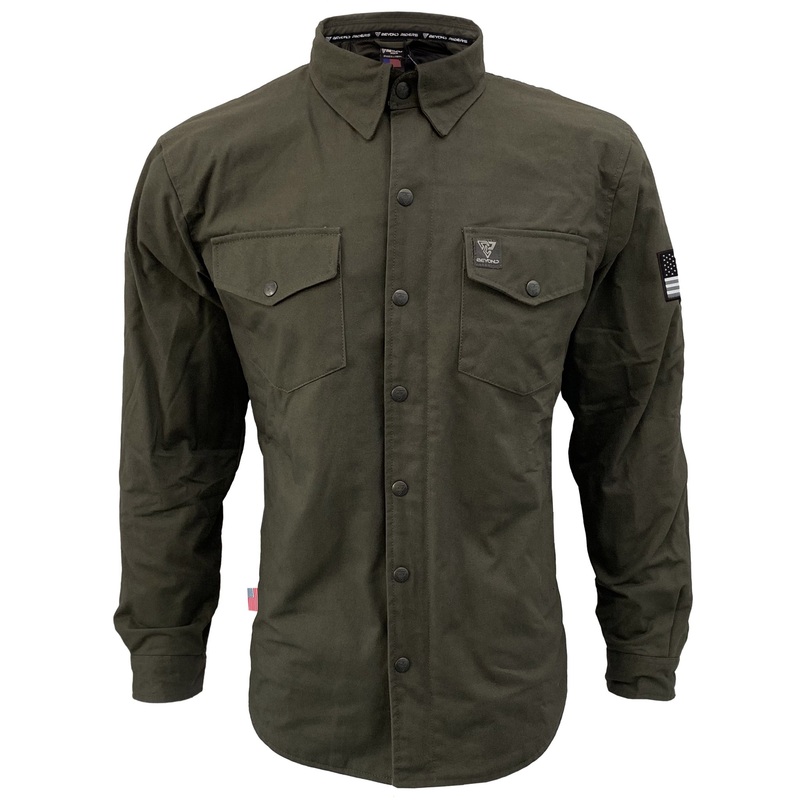 Protective Canvas Jacket for Men – Army Green with Pads