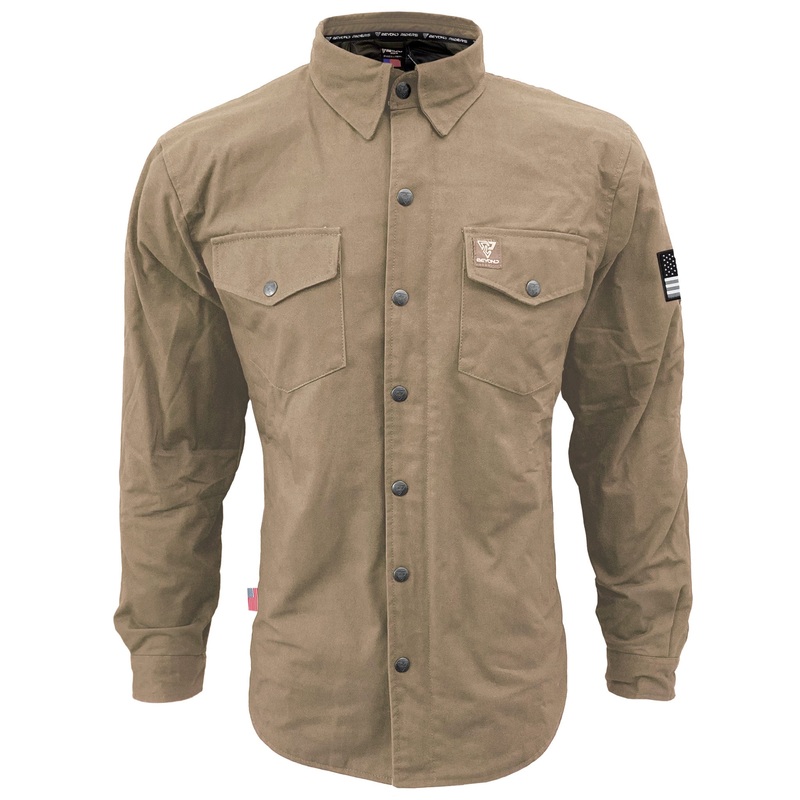Protective Canvas Jacket for Men – Camel with Pads