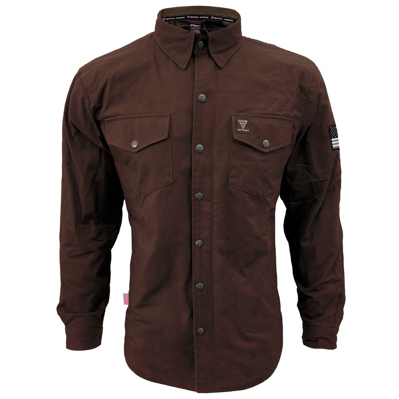 Protective Canvas Jacket for Men – Dark Brown with Pads