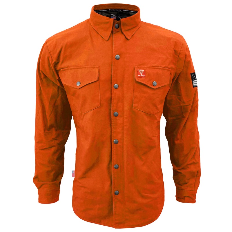 Protective Canvas Jacket for Men – Orange with Pads