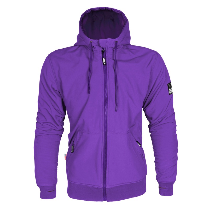 Protective SoftShell Unisex Hoodie – Purple Matte with Pads