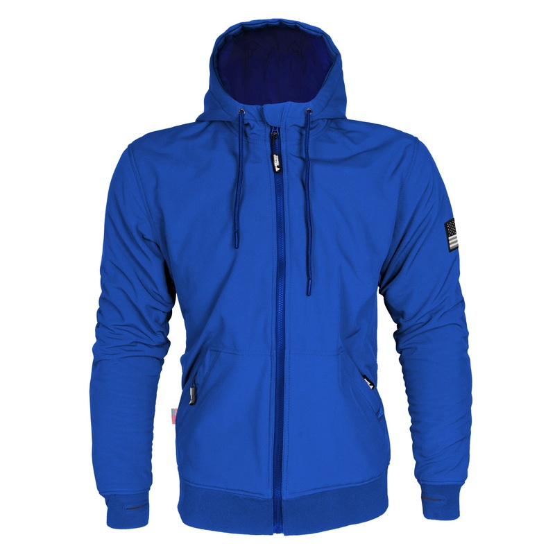 Protective SoftShell Unisex Hoodie – Royal Blue Matte with Pads
