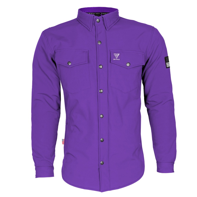 Protective SoftShell Winter Jacket for Men – Purple Matte with Pads