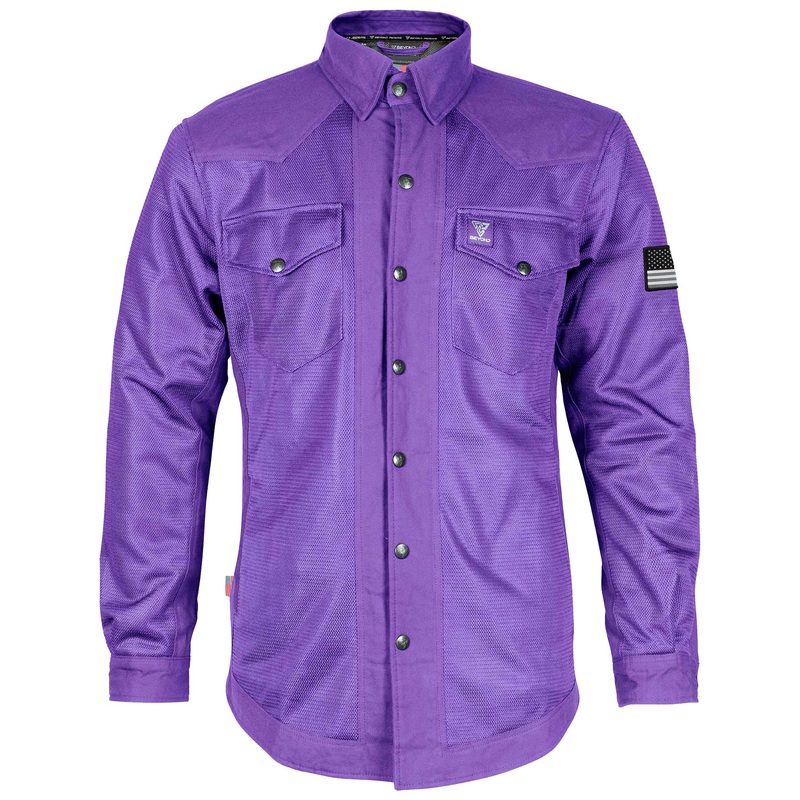 Protective Summer Mesh Shirt – Purple Solid with Pads