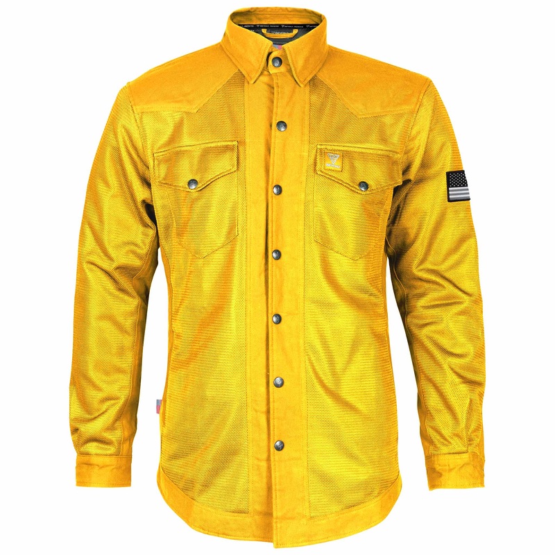 Protective Summer Mesh Shirt – Yellow Solid with Pads