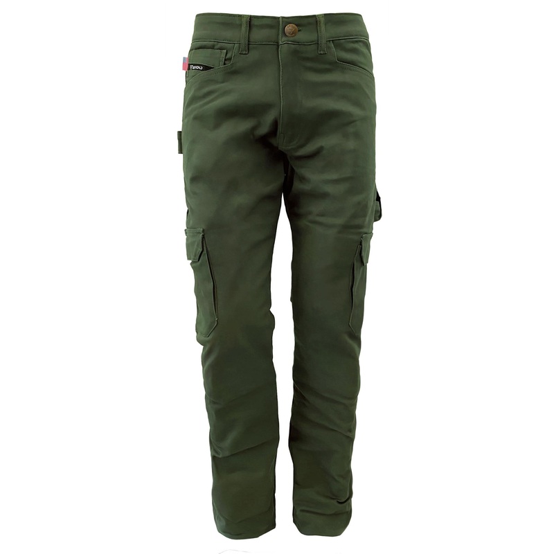 Relaxed Fit Cargo Pants – Army Green with Pads