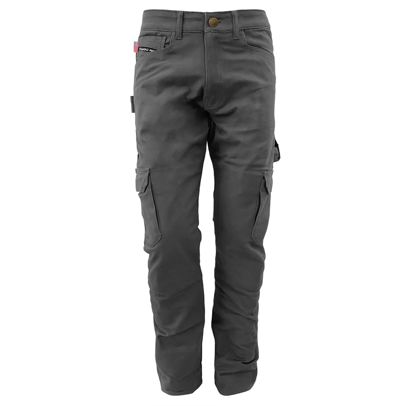 Relaxed Fit Cargo Pants – Grey with Pads