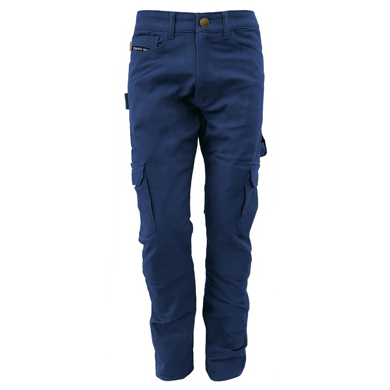 Relaxed Fit Cargo Pants – Navy Blue with Pads