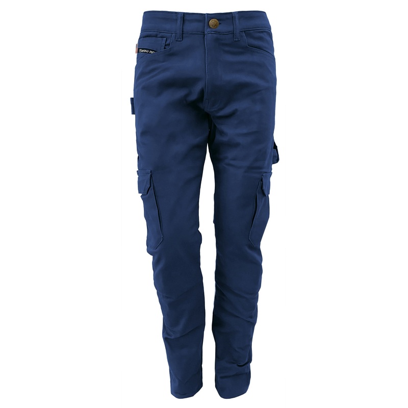 Straight Leg Cargo Pants – Navy Blue with Pads