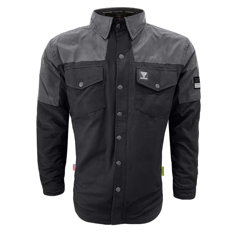 Flannel Reflective Shirt Nightfall Nebula – Black with Pads