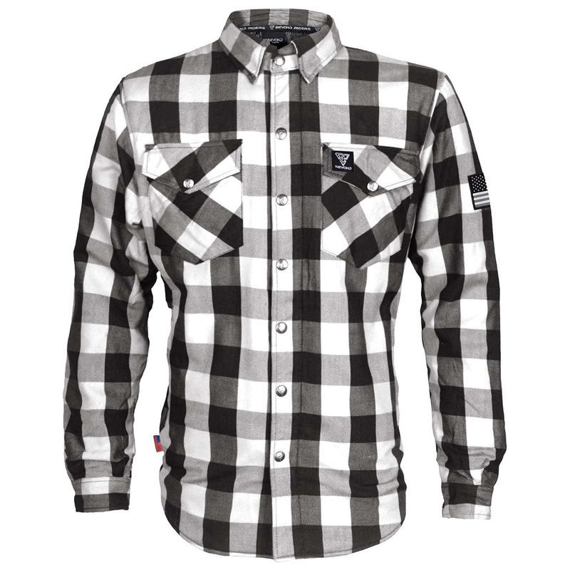 Protective Flannel Shirt – Black and White Checkered with Pads