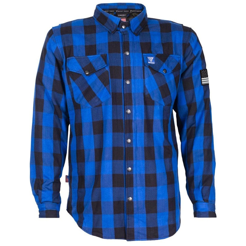 Protective Flannel Shirt – Blue Checkered with Pads