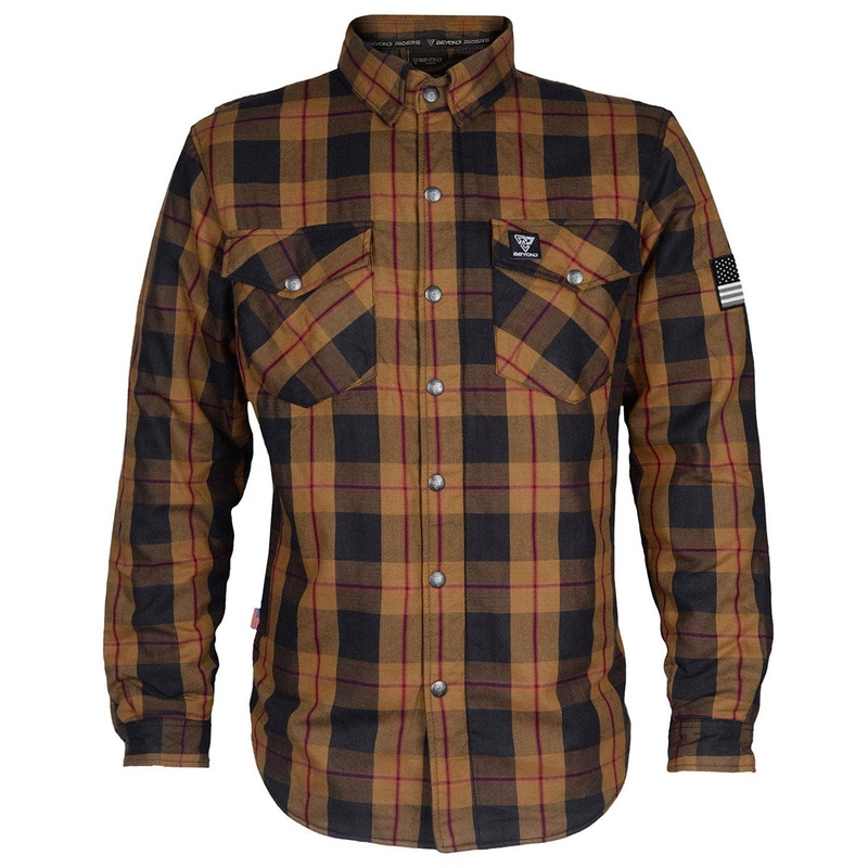 Protective Flannel Shirt – Brown Black Red with Pads