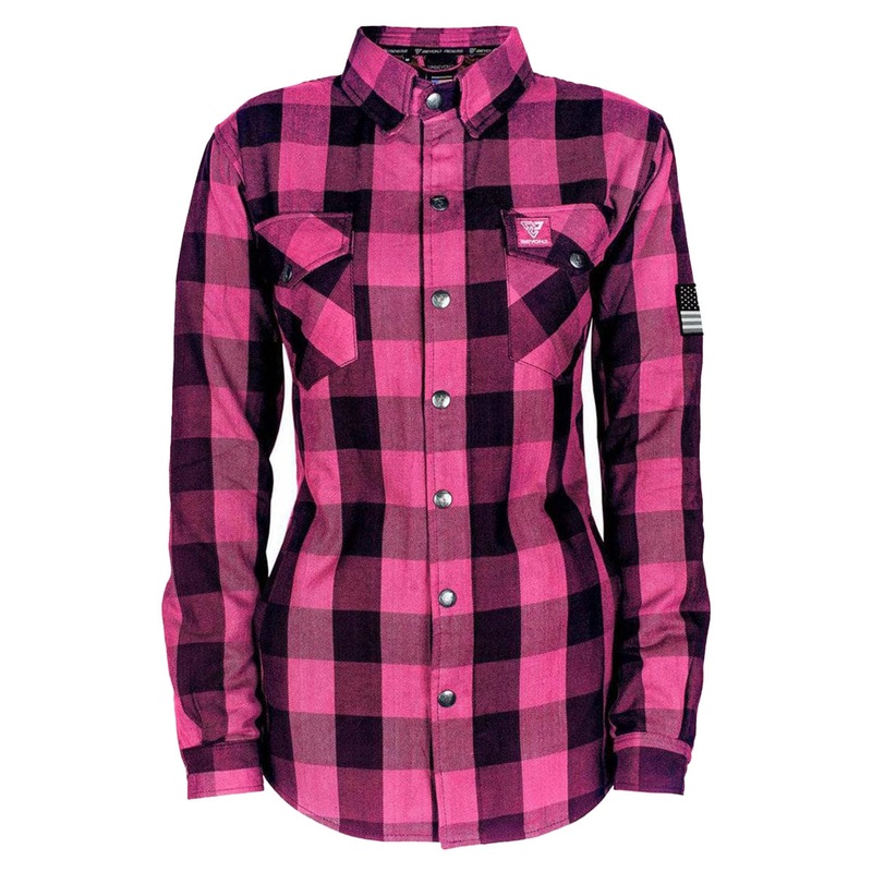 Protective Flannel Shirt for Women – Pink Checkered with Pads