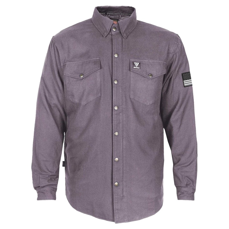 Protective Flannel Shirt – Grey Solid with Pads