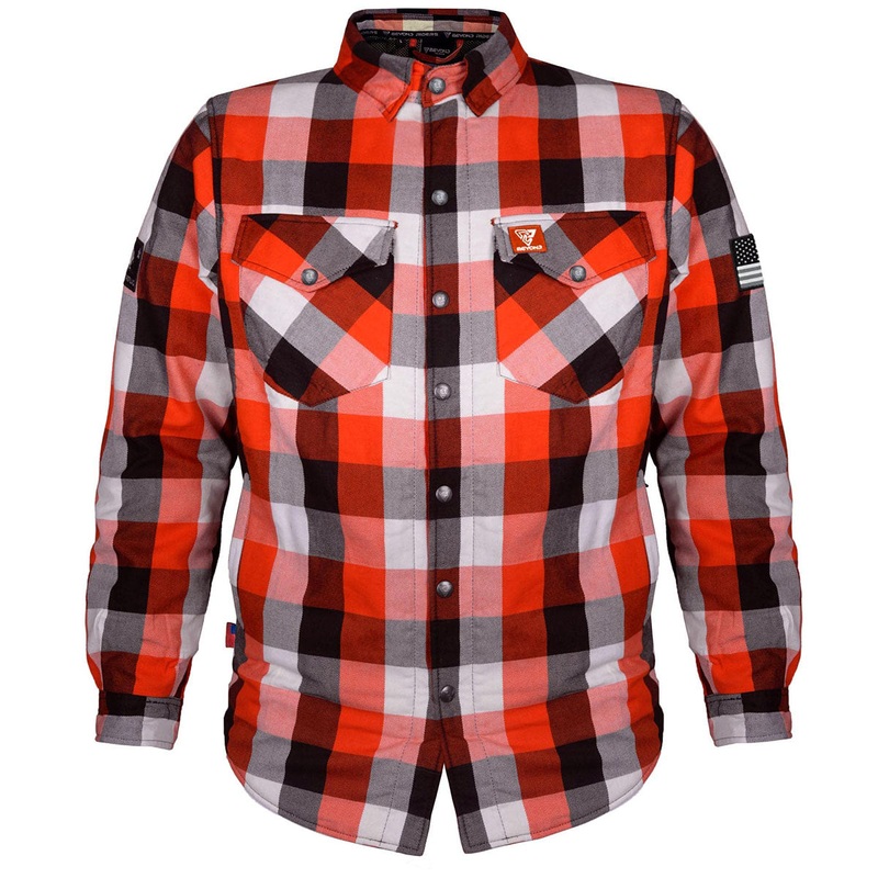 Protective Flannel Shirt – Red Black White Checkered with Pads