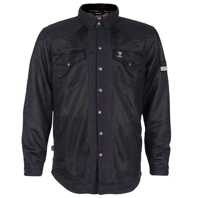 Protective Summer Mesh Shirt – Black Solid with Pads