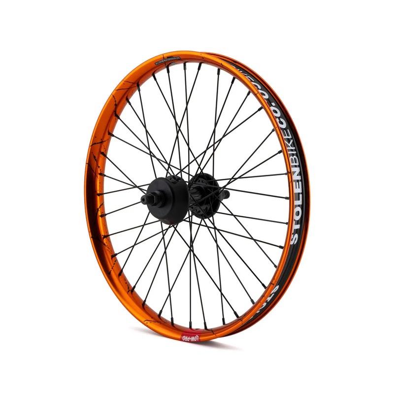 RAMPAGE PRO STREET REAR FREECOASTER WHEEL, ORANGE / BLACK SPLATTER