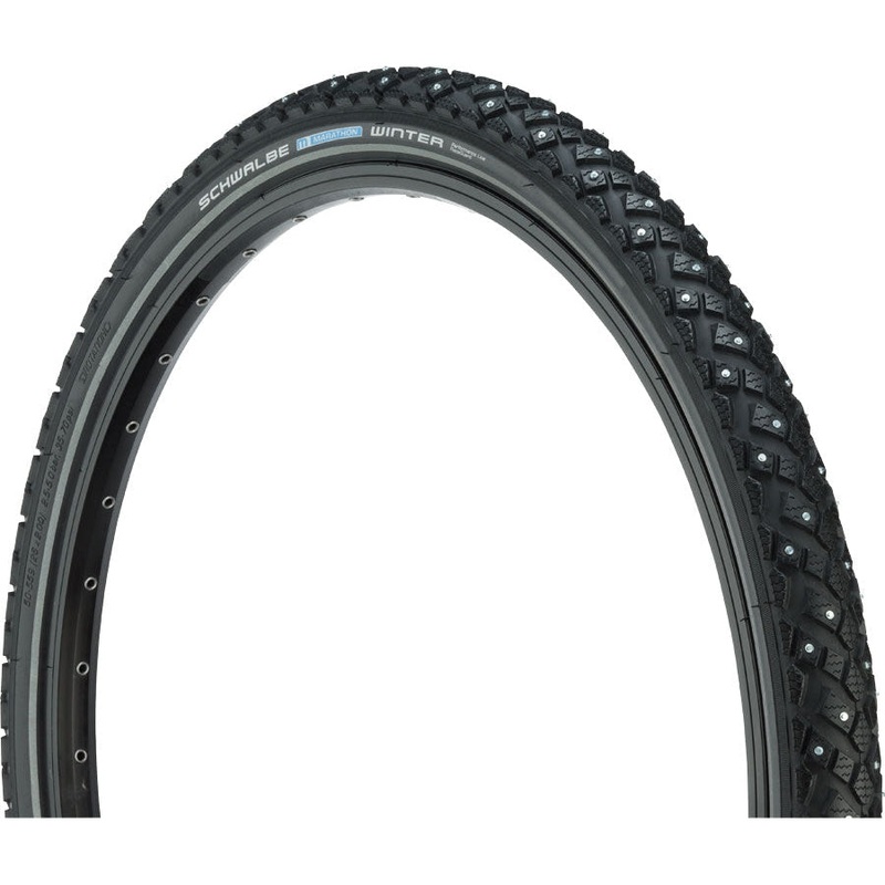 Marathon Winter Plus Winter-Studded Bike Tire – 26 x 1.75, Clincher, Wire, Black, SmartGuard, Winter