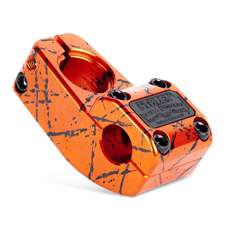 BLOCK STEM (50MM)|Black|Orange Splatter|Raw/Polish|50mm