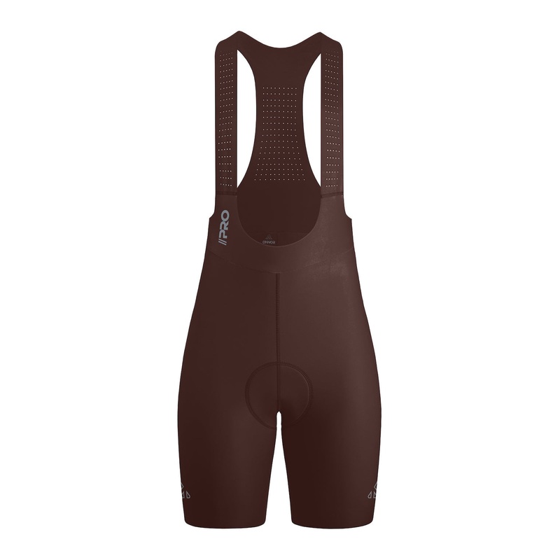 Women’s Seamless Brown Pro Cycling Bib Shorts