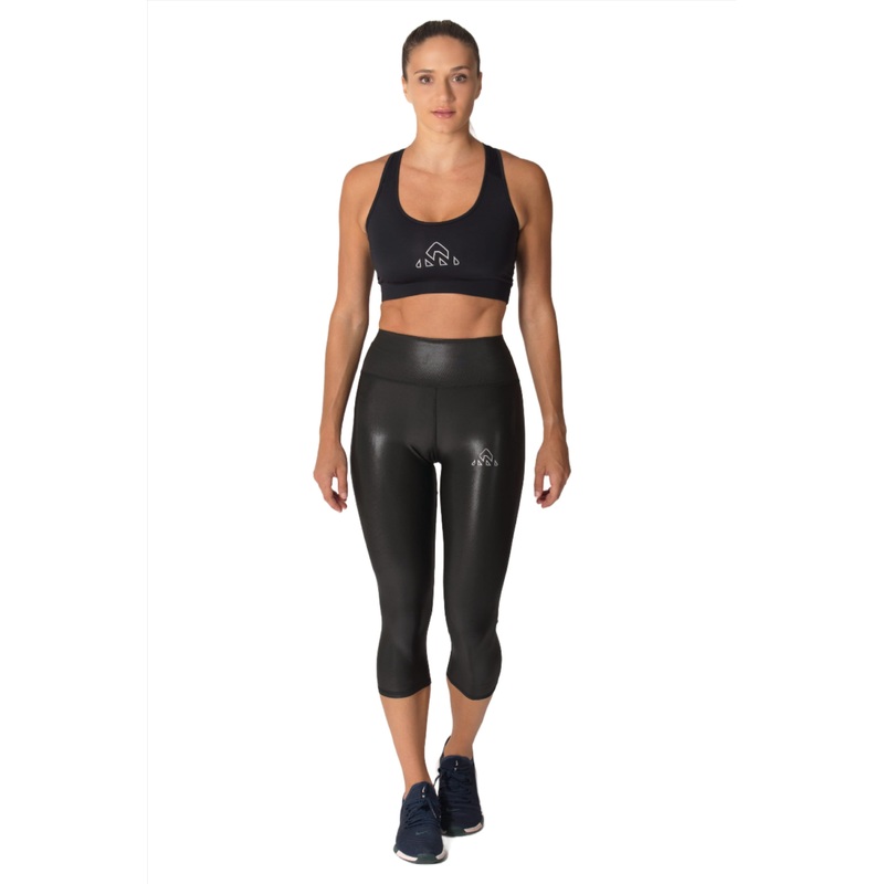 Women’s Fitness Black Faux Pro Capri