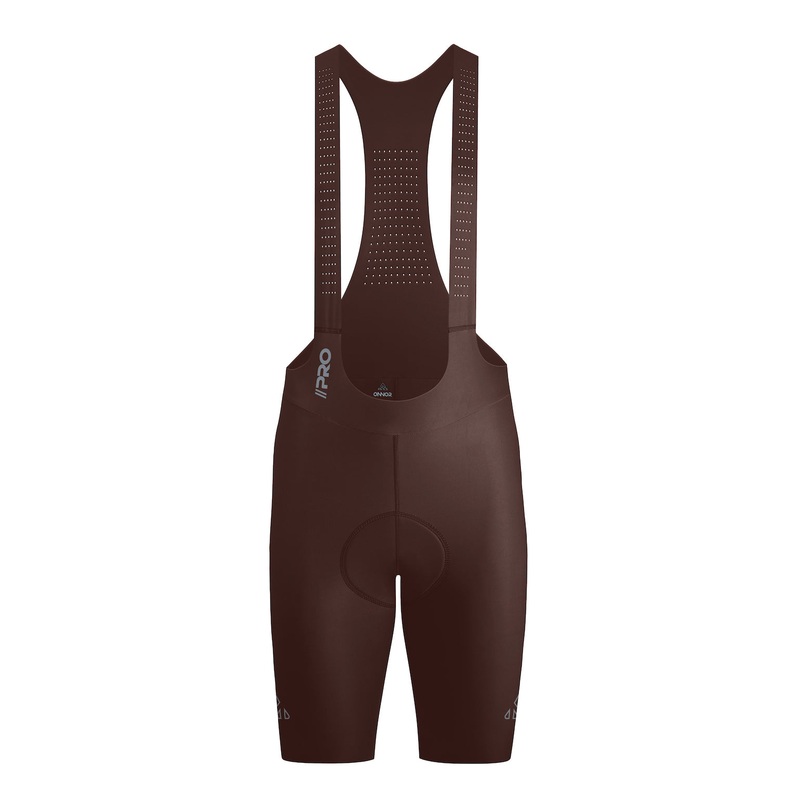 Men’s Seamless Brown Pro Cycling Bib Shorts