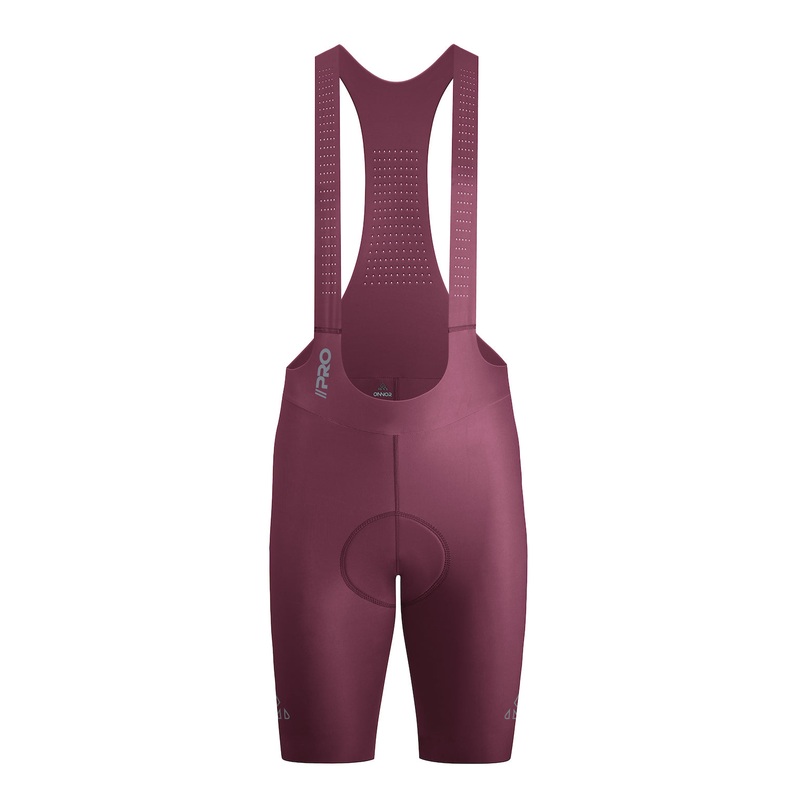 Men’s Seamless Burgundy Pro Cycling Bib Shorts