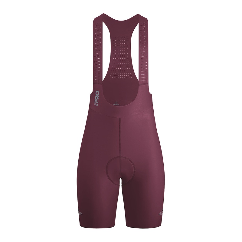 Women’s Seamless Burgundy Pro Cycling Bib Shorts