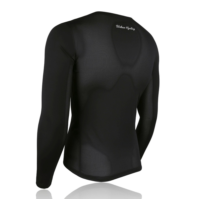 Men’s Mesh Base Layer – Black Long Sleeve Cycling Undershirt