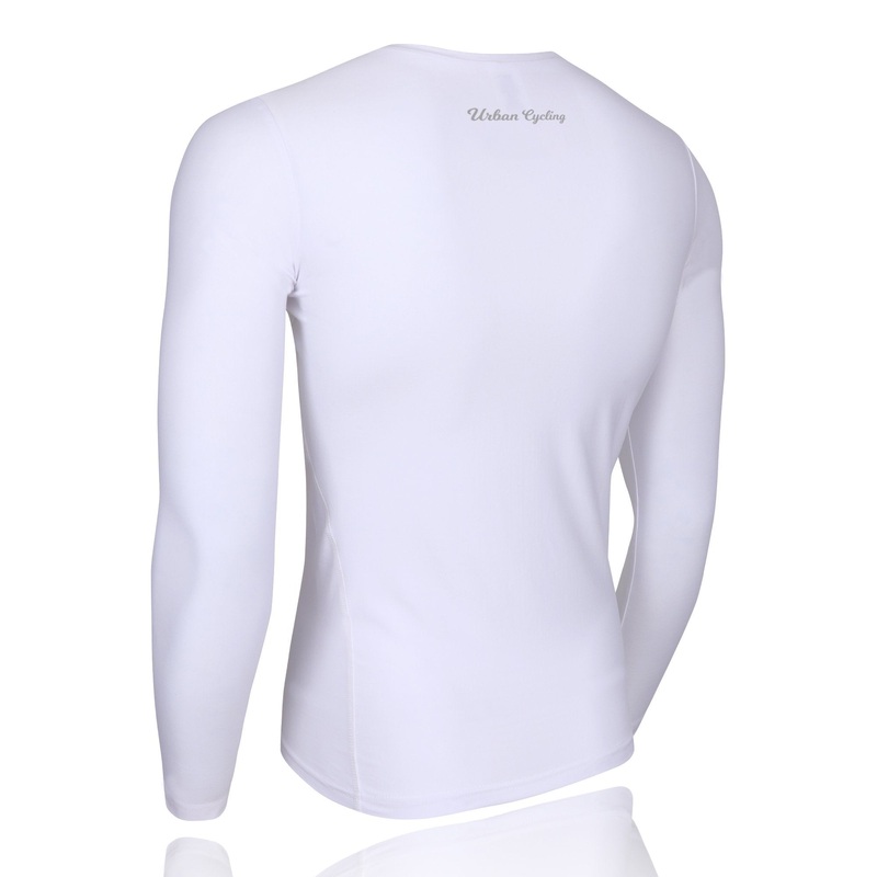 Men’s Mesh Base Layer – White Long Sleeve Cycling Undershirt