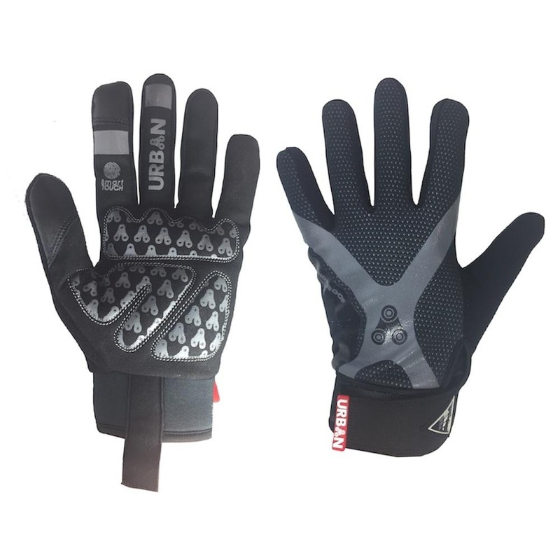 Urban Cycling Full Finger Gloves – Touch Screen Finger Bike Gloves, Windproof, Gel Padded for MTB or Road Cycling