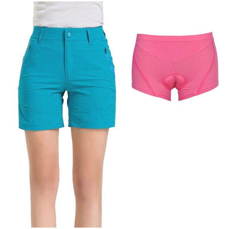 Women’s Commuter Urban Casual Cycling Bike Shorts with Padded Underliner – Two Shorts in One