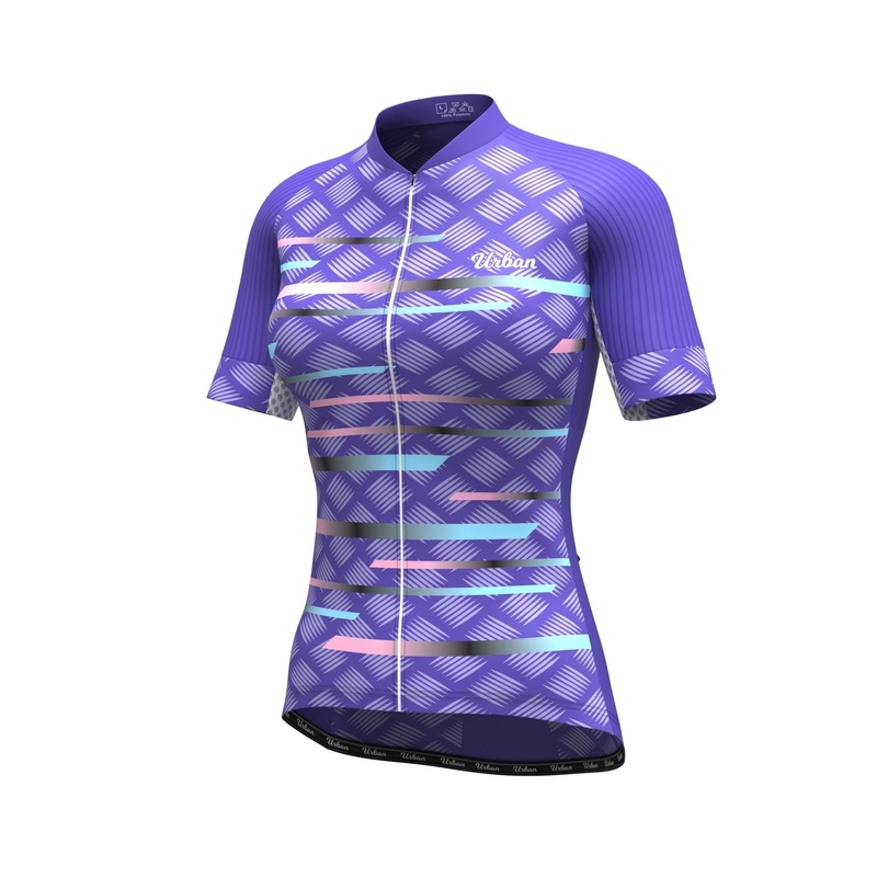 Women’s Pro Series Purple Cycling Short Sleeve Jerseys / Bib Shorts