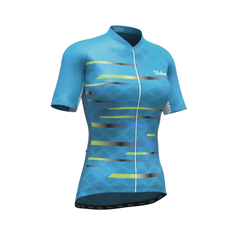 Women’s Pro Series Teal Cycling Short Sleeve Jerseys / Bib Shorts