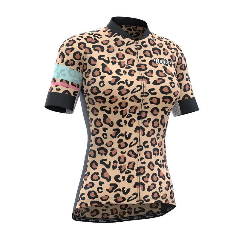 Women’s Urban Leopard Print Short Sleeve Jerseys / Bib Shorts
