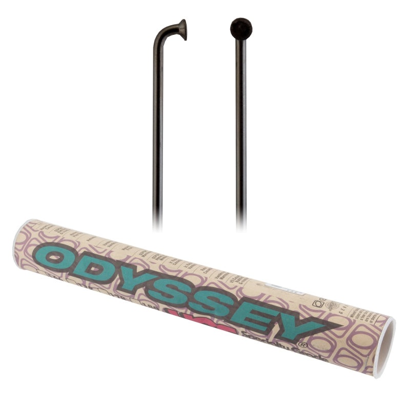 Odyssey HGS Spokes – Stainless Straight 14g 184mm BLK Box of 40 Includes Nipples
