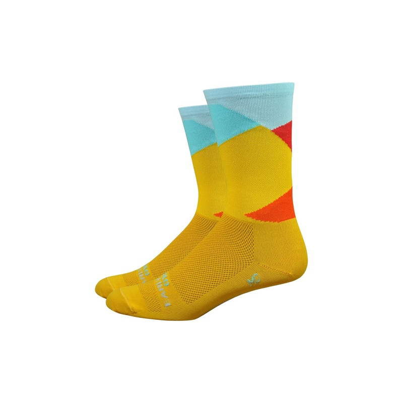 Sock DeFeet Ornot Intersection 6 Large Bright Gold
