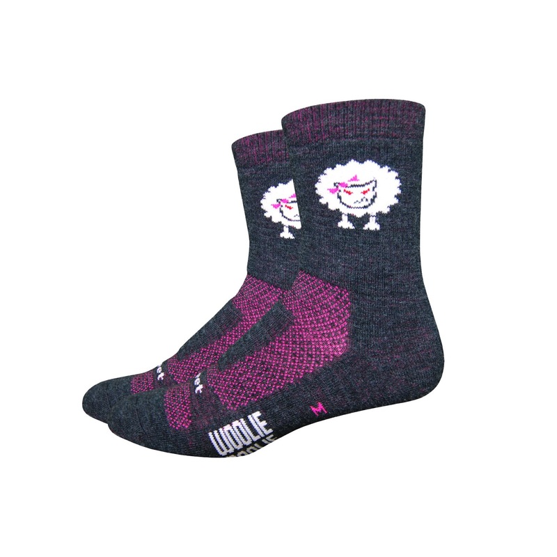 Sock DeFeet Woolie Boolie 6 Baad Sheep Small Black/Pink