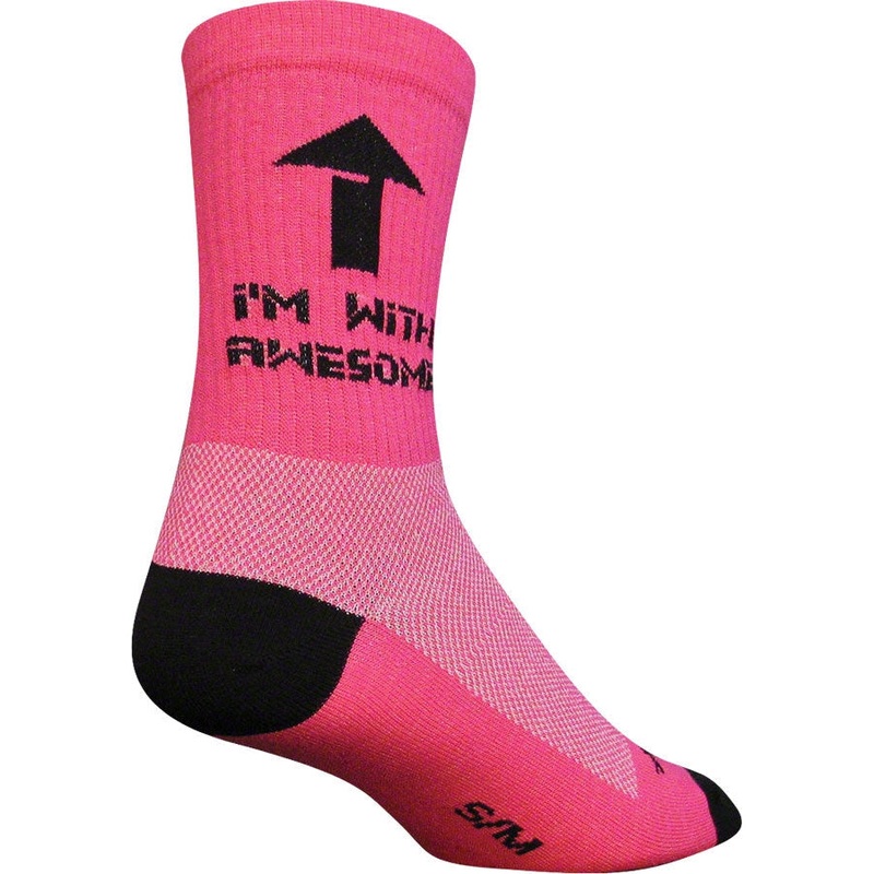 Crew I’m With Awesome Bike Socks – Pink