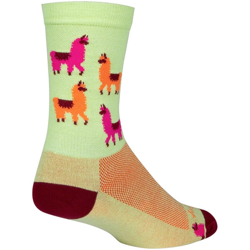 Mo’ Llamas Crew Bike Socks – Green