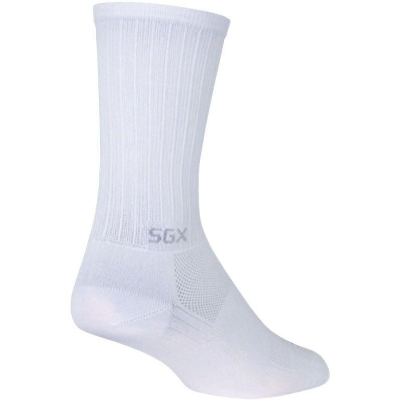SGX White Bike Socks – White|White|Small / Medium|Large/X-Large